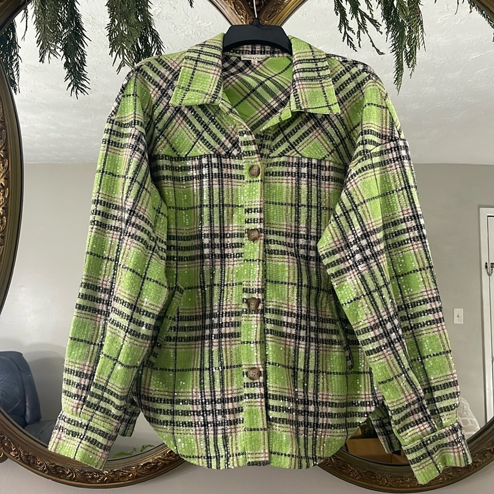 Ritzy Glitzy WARM Plaid Shirt Jacket